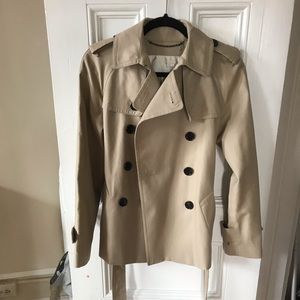 Coach short trench coat in tan